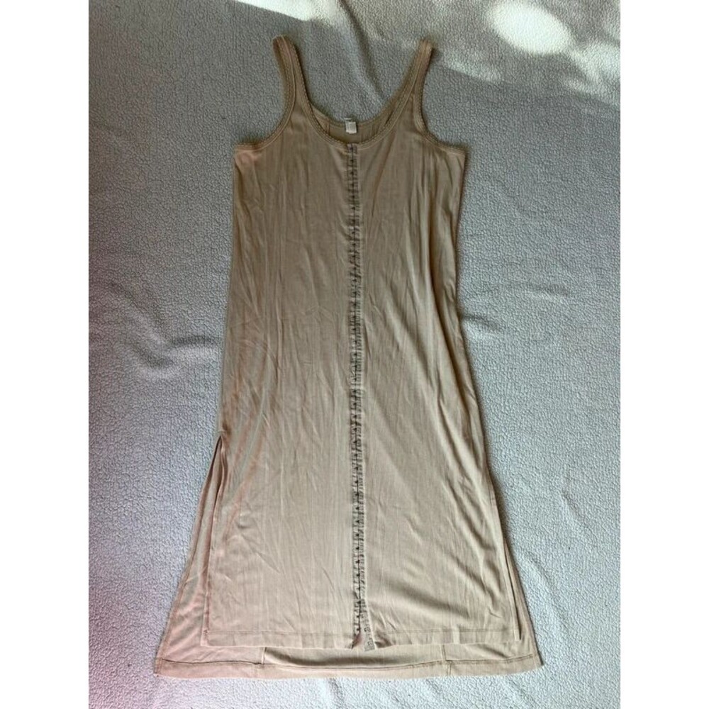 We the Free Free People Venice Drop Needle Hook and Eye Tan Midi Dress Womens L